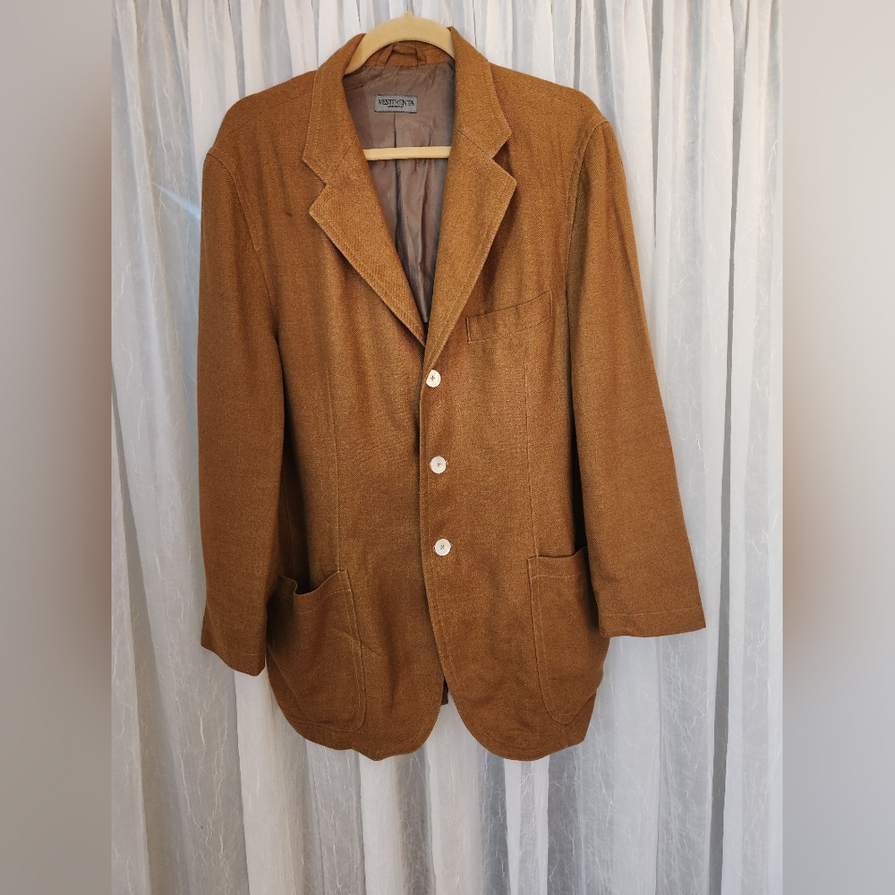 Ventimenta Italy Classic Design Tan Men's Blazer, Sporty/Professional Size 42